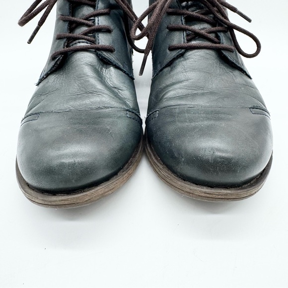 Miz Mooz Womens Lennox Lace-Up Bootie In Ocean Blue Leather Size 8 Minimalist - Picture 6 of 12